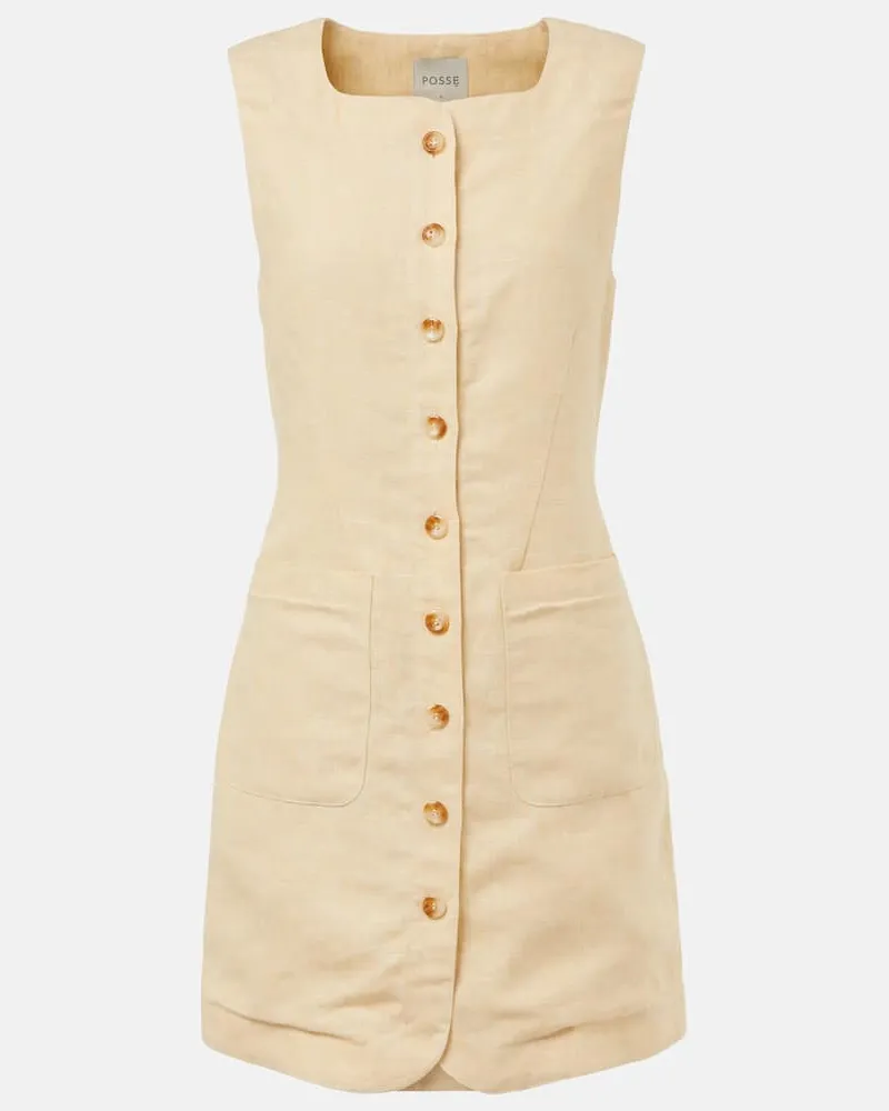 Posse Minikleid Emma aus Leinen Gelb