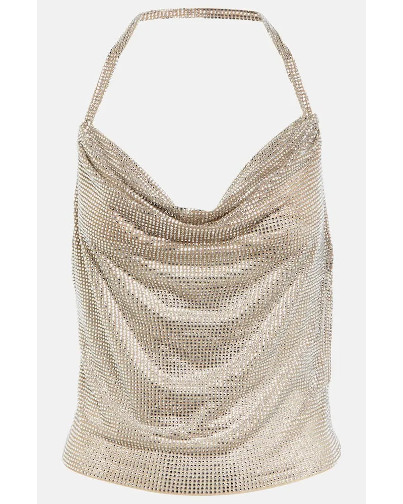 Giuseppe di Morabito Top mit Kristallen Metallic