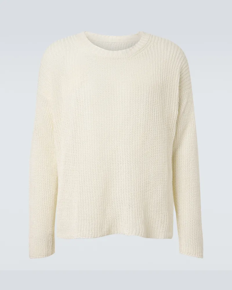 Stoffa Stòffa Pullover aus Leinen Weiß