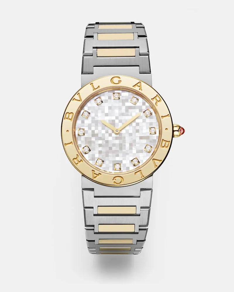 Bulgari Uhr Bvlgari Bvlgari mit 18kt Gelbgold, Diamanten und Rubellit Silber