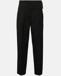 Jil Sander Weite High-Rise-Hose aus Wolle Schwarz