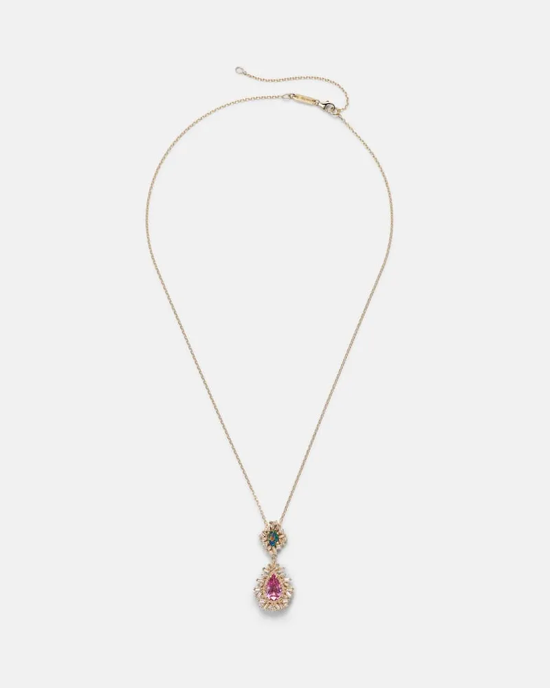 Suzanne Kalan Halskette aus 18kt Gelbgold mit Diamaten, Saphir und Opal Gold