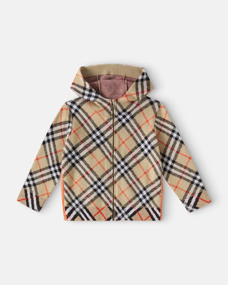 Burberry Jacke Burberry Check aus Wolle Beige