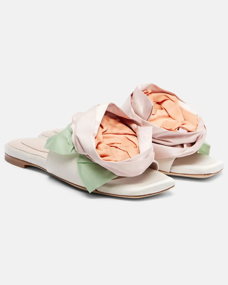 Simone Rocha Pantoletten aus Satin Weiß