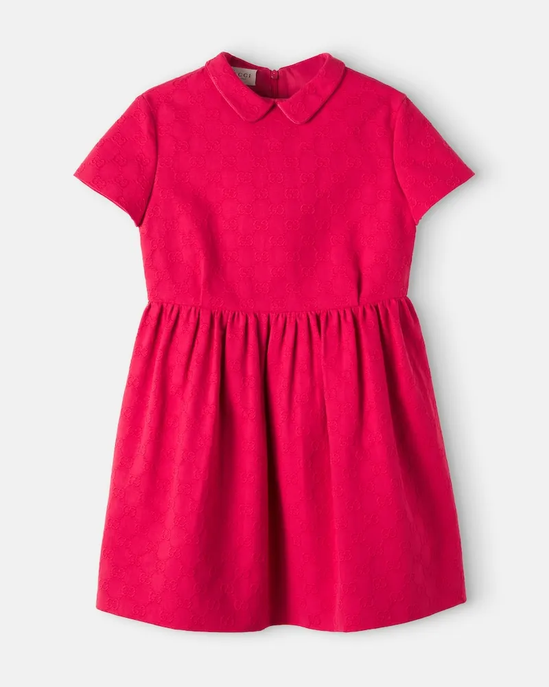 Gucci Kleid GG aus Baumwoll-Jacquard Rot
