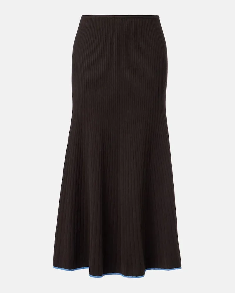 Proenza Schouler Midirock Carly aus Rippstrick Schwarz