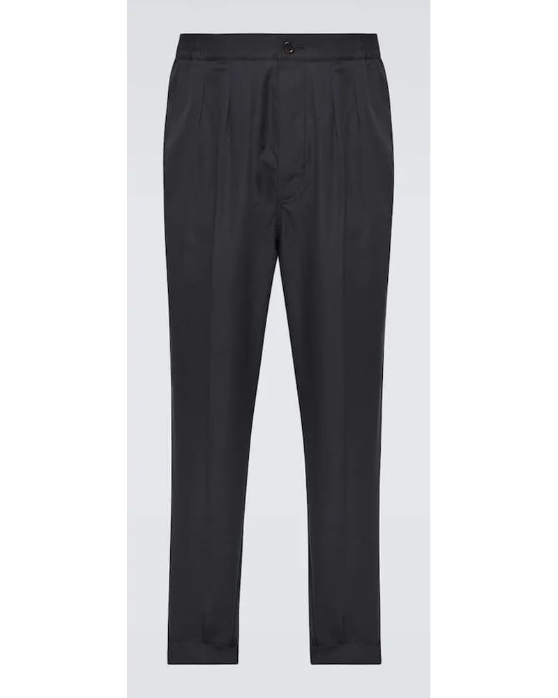 Tom Ford Gerade Hose aus Baumwolle und Seide Schwarz