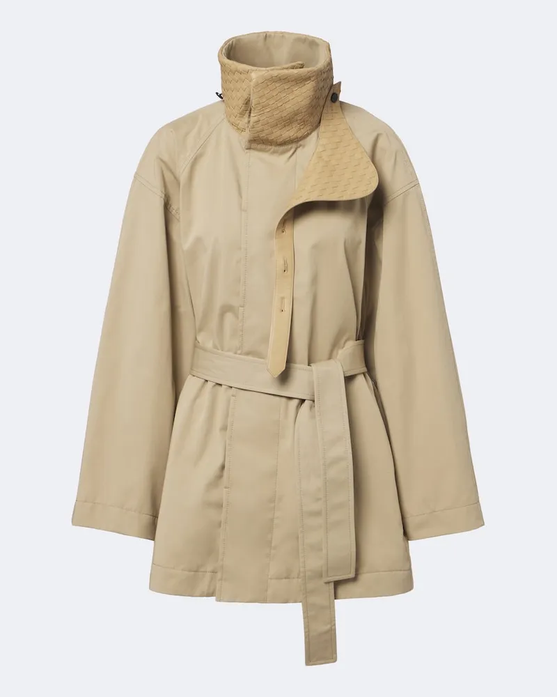 Bottega Veneta Trenchcoat Intrecciato aus Baumwolle Braun