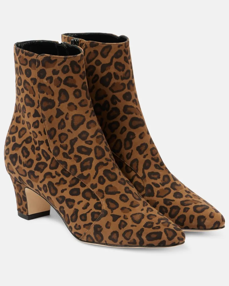 Manolo Blahnik Ankle Boots Myconia 50 aus Veloursleder Braun