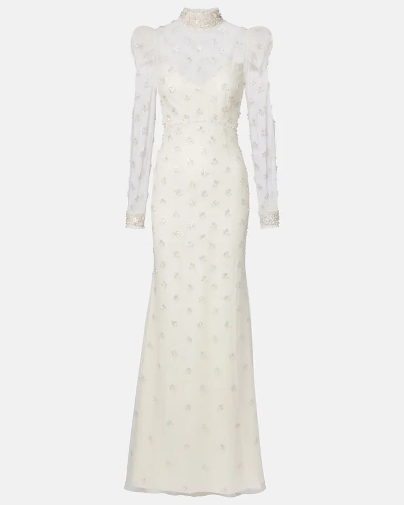 Jenny Packham Verzierte Robe Tabitha Weiß