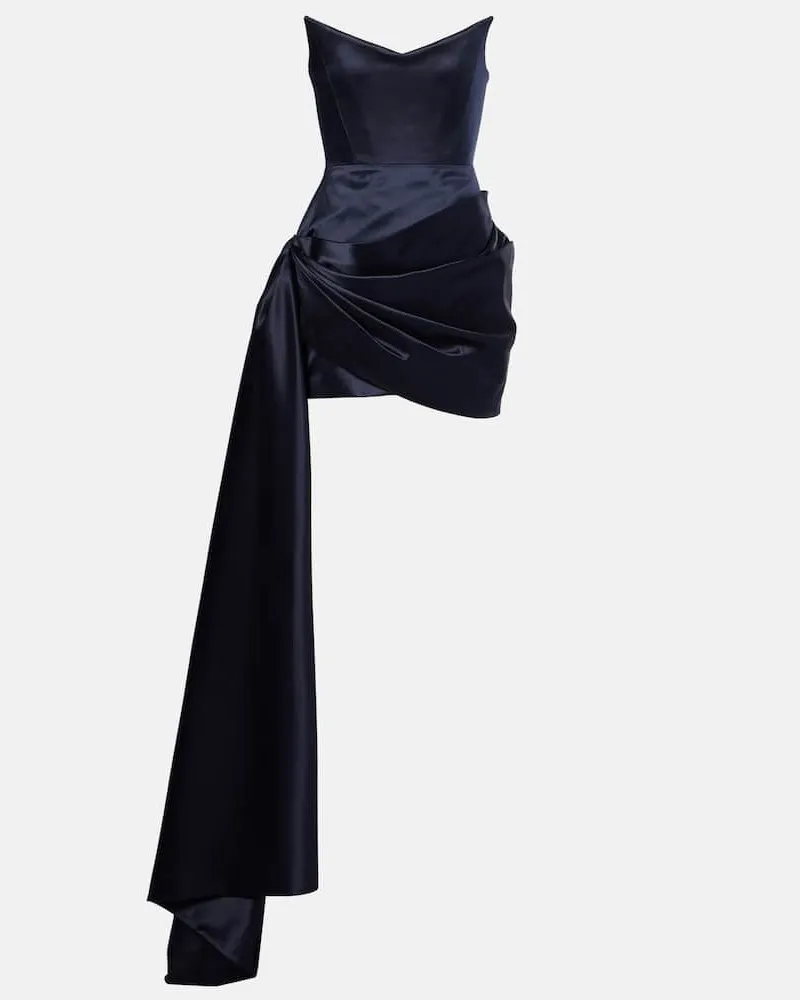 Alex Perry Minikleid aus Baumwolle und Seide Blau
