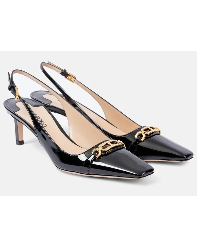 Tom Ford Slingback-Pumps Whitney 55 aus Lackleder Schwarz