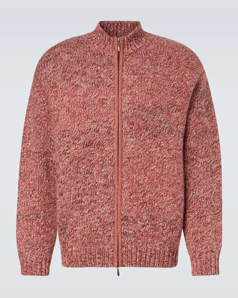 Le Kasha 1918 Cardigan Lamdu aus Kaschmir Burgunderrot