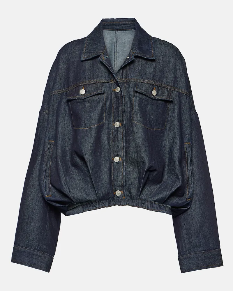Dries van Noten Blouson aus Denim Blau