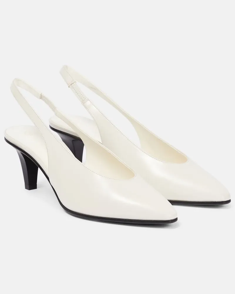 Loro Piana Slingback-Pumps Rebecca aus Leder Weiß