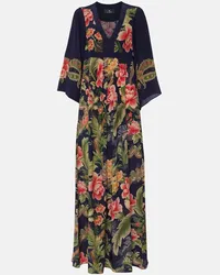 Etro Maxikleid aus Crepe de Chine aus Seide Multicolor