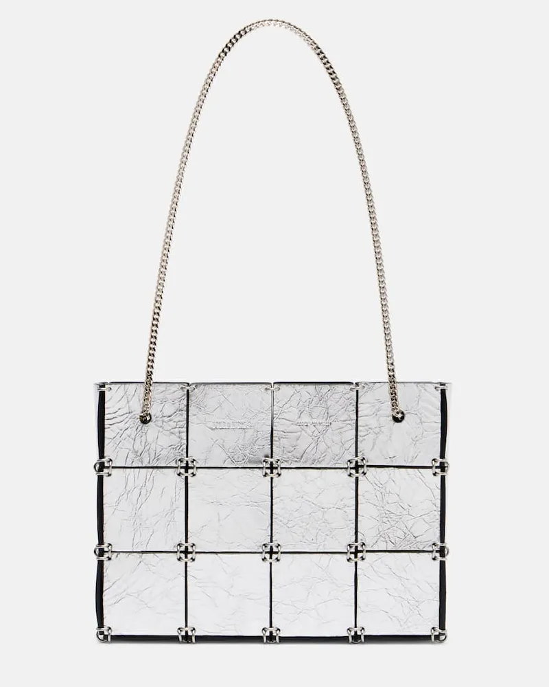 KHAITE Tote Bag Emma Mini aus Metallic-Leder Silber
