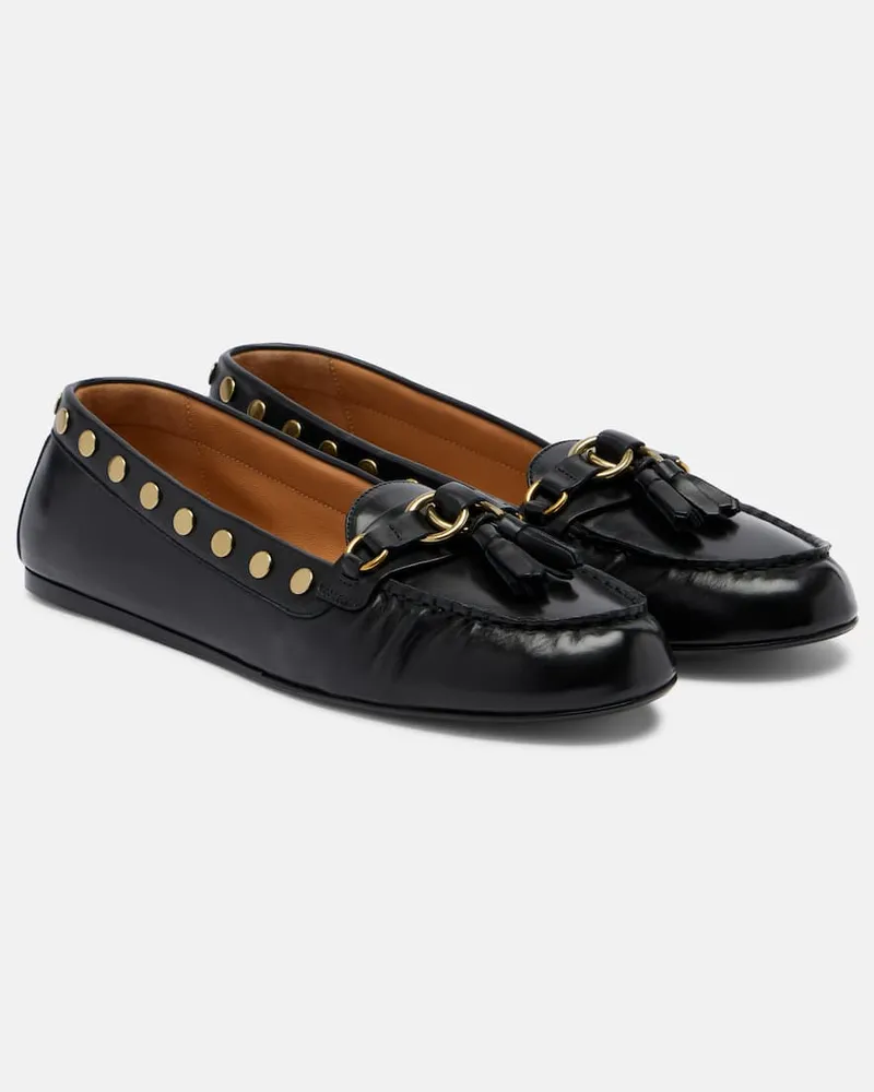 Isabel Marant Verzierte Loafers Faxel aus Leder Schwarz