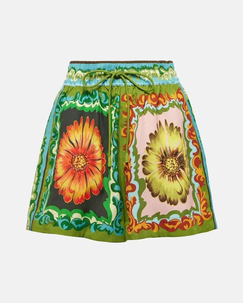 ALEMAIS Alémais Bedruckte Shorts Disco Daisy aus Twill Multicolor