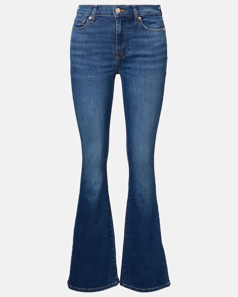 7 for all mankind Mid-Rise Flared Jeans Blau