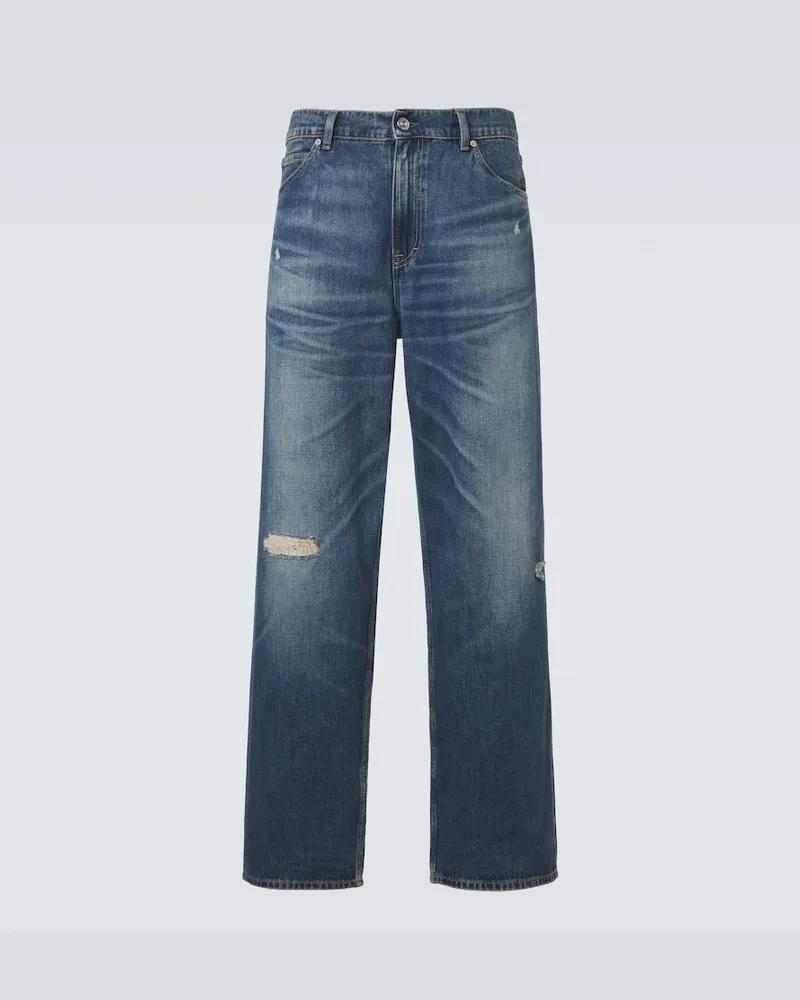 Our Legacy Distressed Wide-Leg Jeans Vast Cut Blau