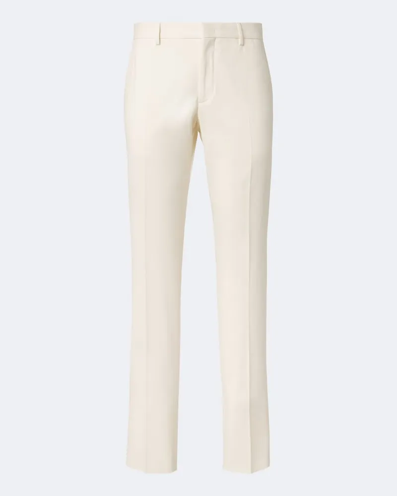 Ermenegildo Zegna Schmale Hose aus Baumwolle und Kaschmir Weiß