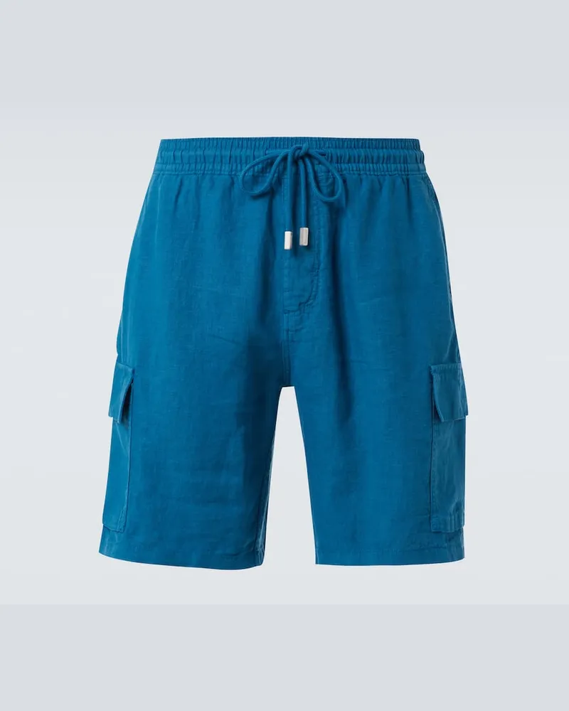 Vilebrequin Cargo-Shorts Baie aus Leinen Blau