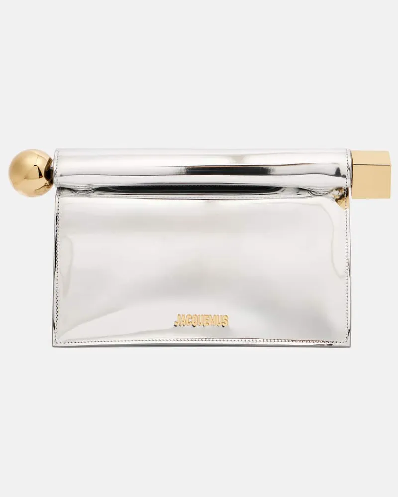 Jacquemus Clutch Rond Carré Silber