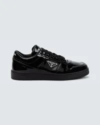 Prada Sneakers Triangle aus Leder Schwarz