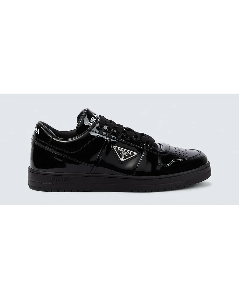 Prada Sneakers Triangle aus Leder Schwarz