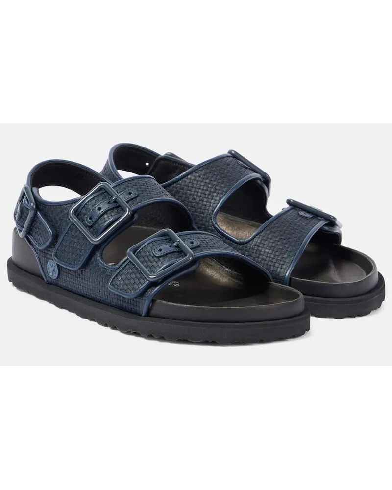 Birkenstock Sandalen Milano Luxe aus Raffiabast Blau