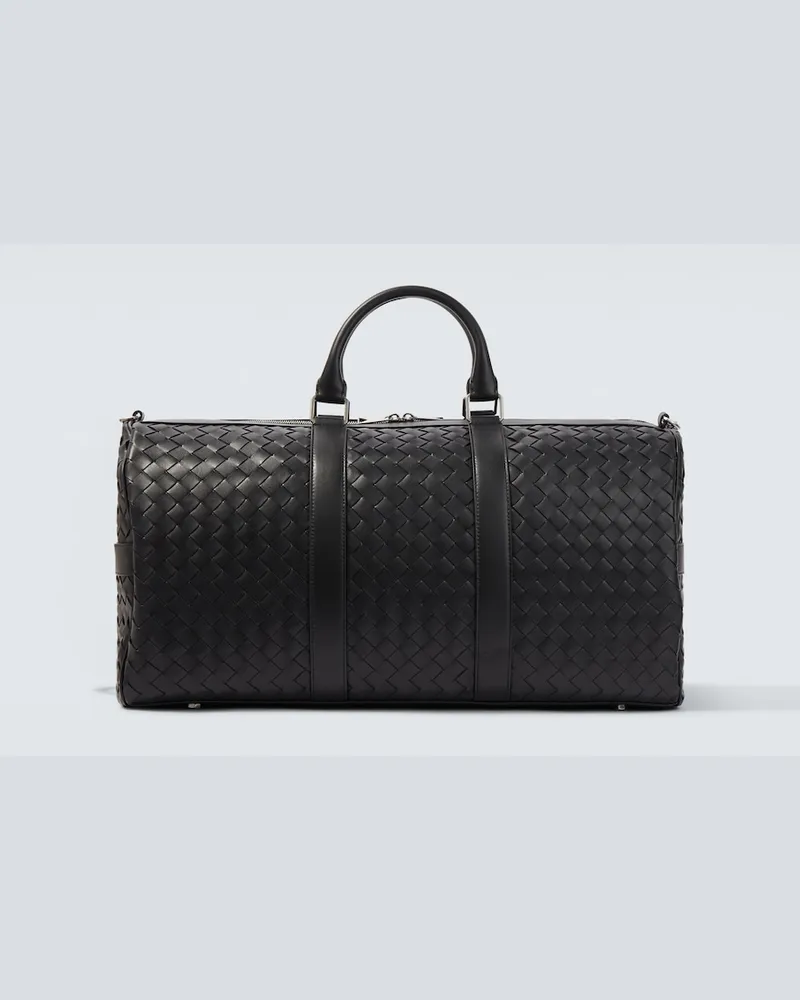 Bottega Veneta Weekender Intrecciato aus Leder Schwarz