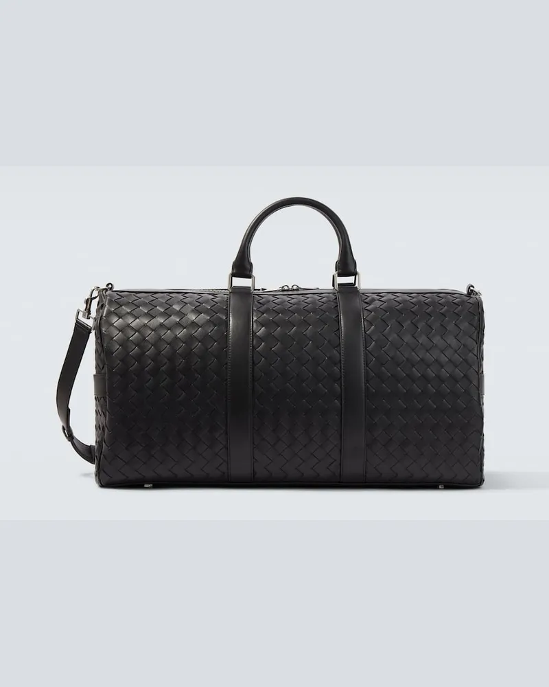 Bottega Veneta Weekender Intrecciato aus Leder Schwarz