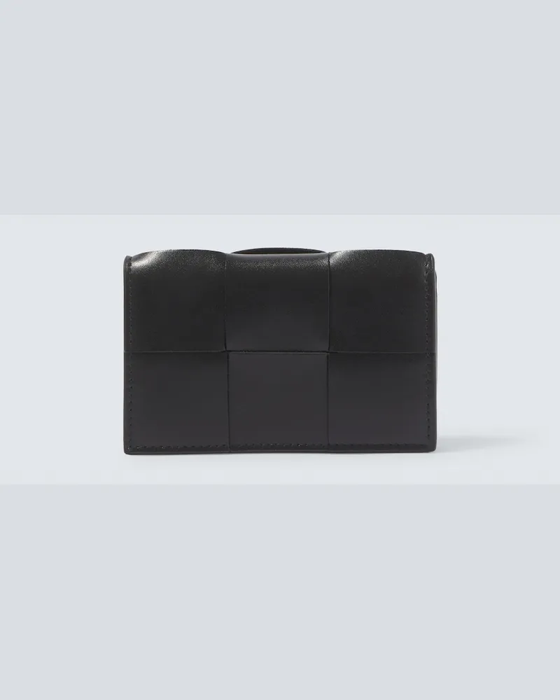 Bottega Veneta Kartenetui Cassette aus Leder Schwarz