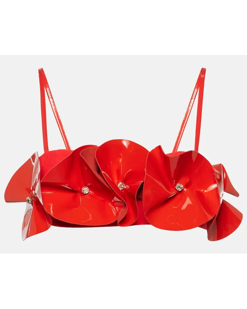 David Koma Verziertes Bralette aus Schurwolle Rot