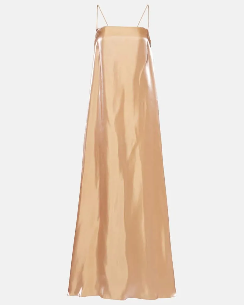 STAUD Maxikleid Delfina aus Satin Pink