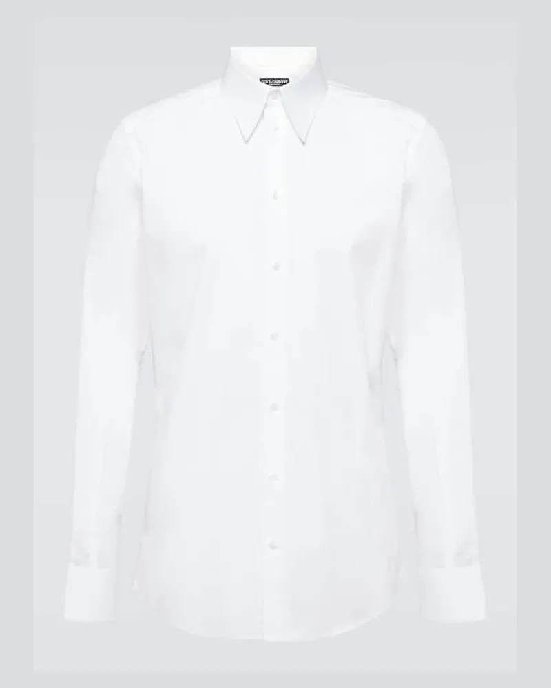 Dolce & Gabbana Oxford-Hemd aus Baumwolle Weiß