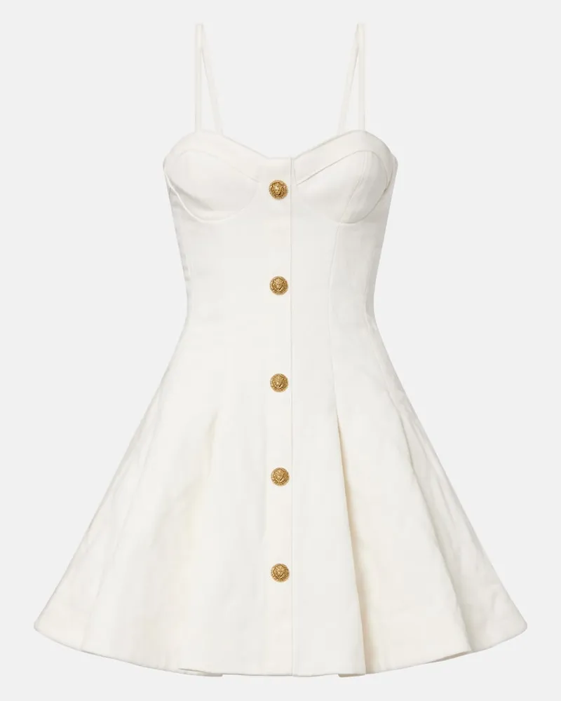 Balmain Minikleid aus Denim Weiß