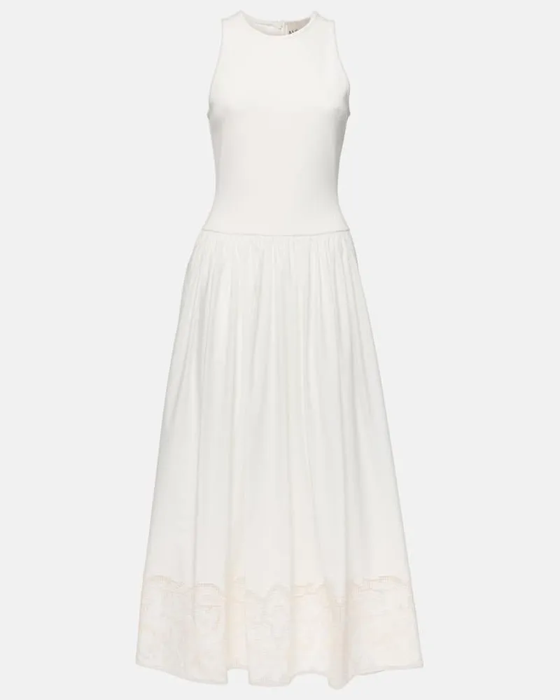 ALEMAIS Alémais Midikleid Pegasus aus Baumwollpopeline Weiß
