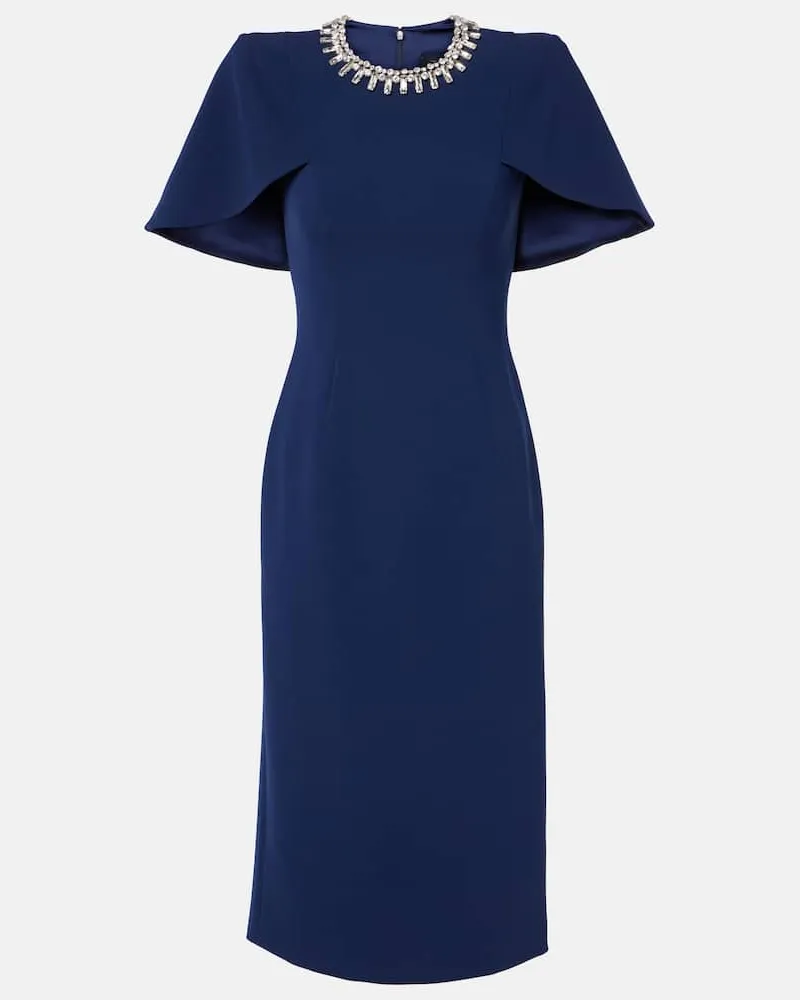 Jenny Packham Midikleid Thalia mit Kristallen Blau