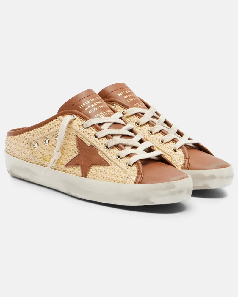 Golden Goose Sneakers Super-Star aus Raffiabast und Leder Beige
