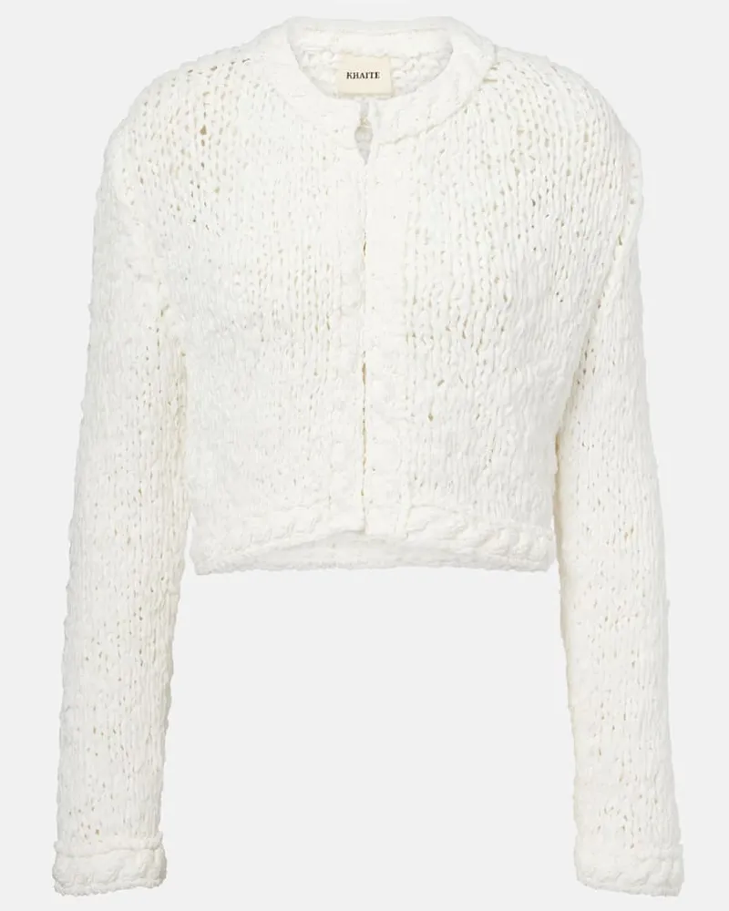 KHAITE Cardigan Genevieve aus Strick Weiß