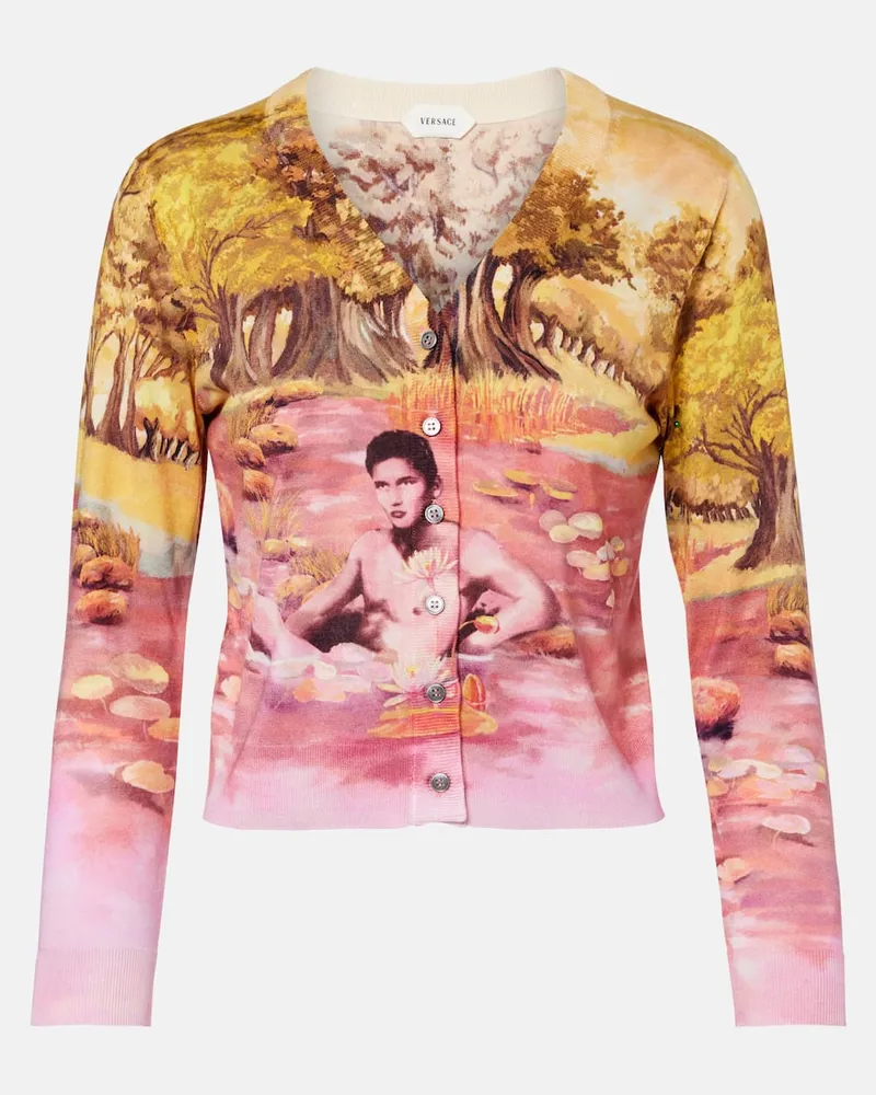 Versace Cardigan aus Seide Multicolor