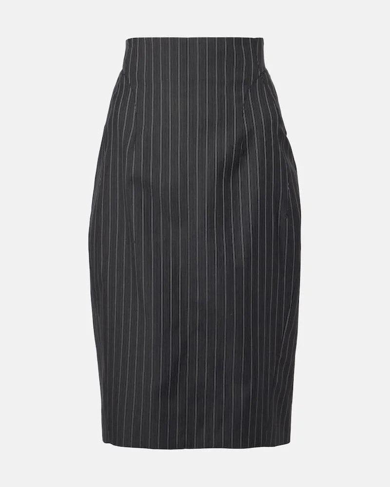 Thierry Mugler Midirock aus einem Wollgemisch Schwarz