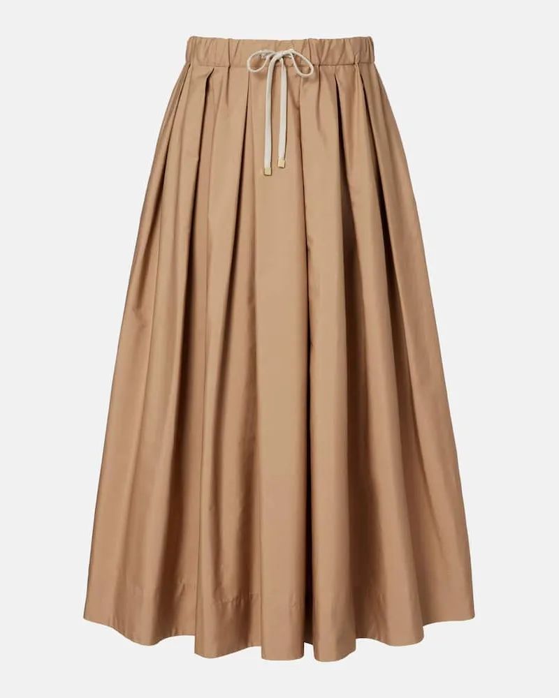 Max Mara Midirock Pineta aus Baumwollpopeline Beige