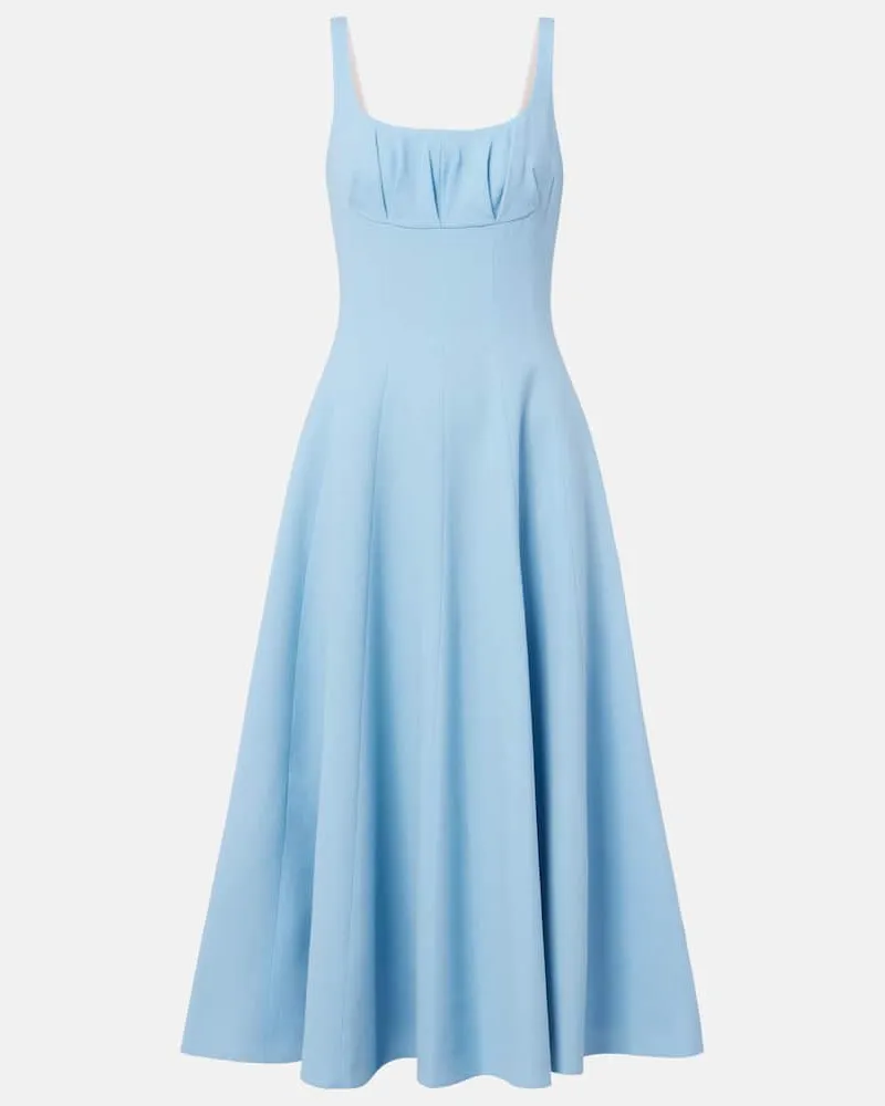 EMILIA WICKSTEAD Midikleid Collins aus Woll-Crêpe Blau