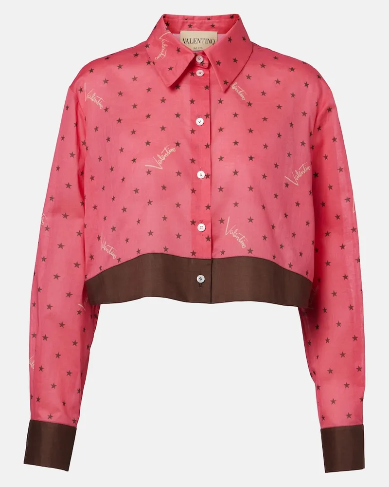 Valentino Garavani Cropped-Hemd aus Baumwolle Rosa