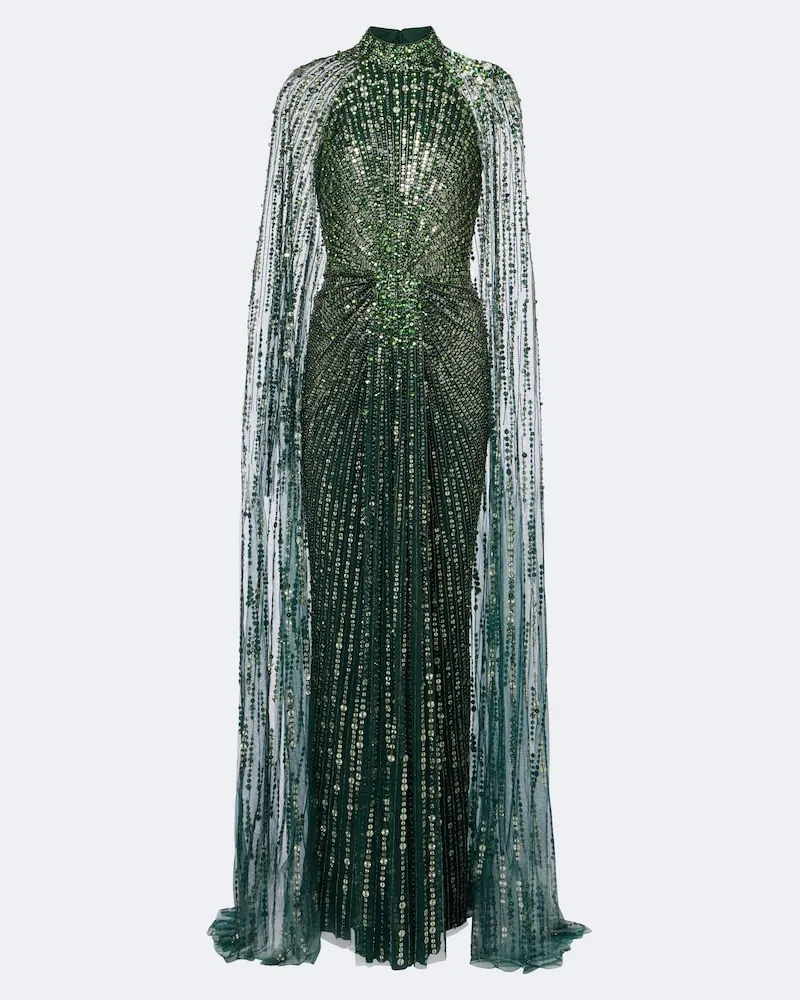 Jenny Packham Verzierte Robe Cairo Grün