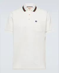 Gucci Polohemd Double G aus Pique Weiss