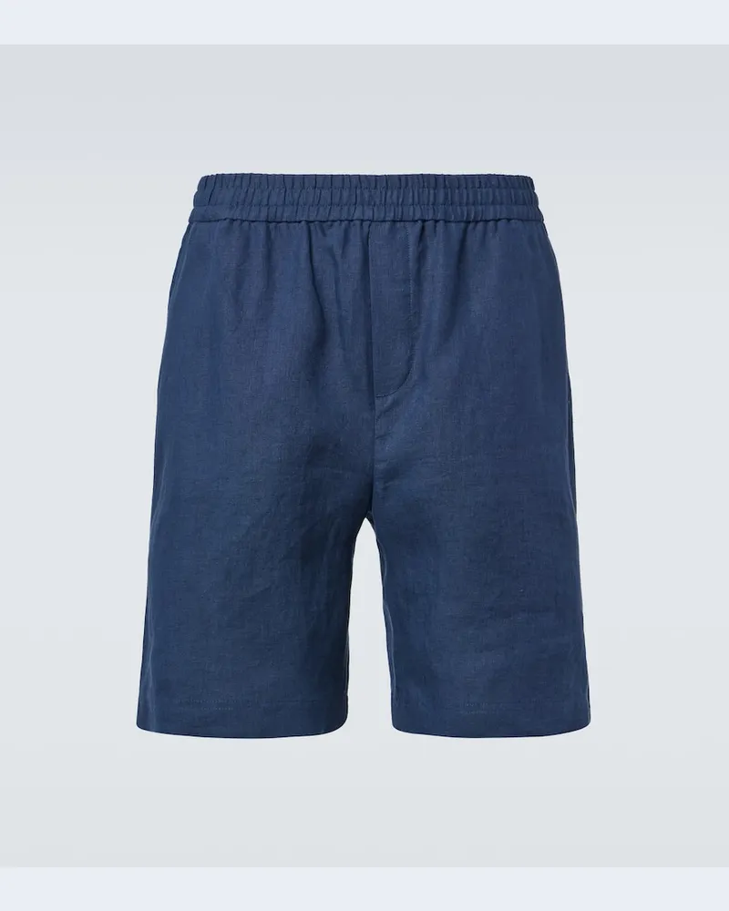 Sunspel Shorts aus Leinen Blau